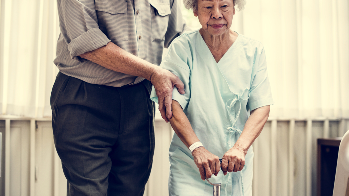 an elderly patient at the hospital